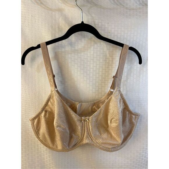 Lilyette 40D Wire Bra Biege shiny mesh 3 hooks adj strap - Picture 2 of 6